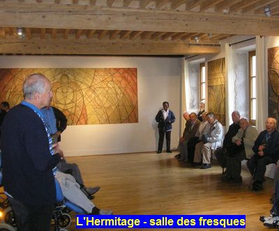 Dans la salle des fresques à l'Hermitage